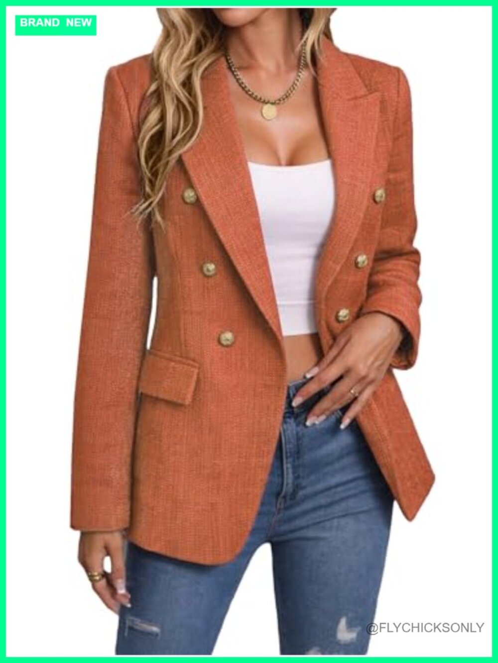 Fully Lined Tweed Blazer Jacket - Business Casual Work Coat with Pockets